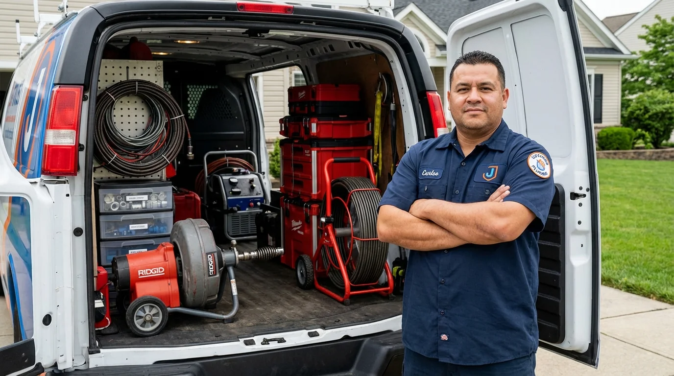 Professional drain cleaning equipment and Johns Plumbing LLC plumber in Sitka