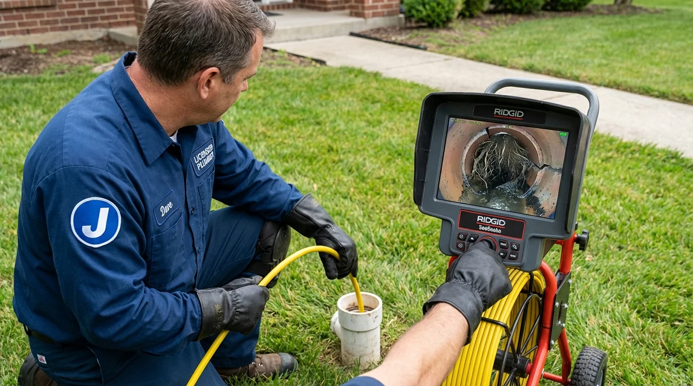 Sewer camera inspection being performed by Johns Plumbing LLC in Sitka